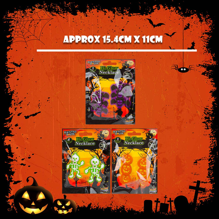 Halloween Glow Stick Necklace Pumpkin-Skull-Bat-1 Piece Mystery Bag MultiColour