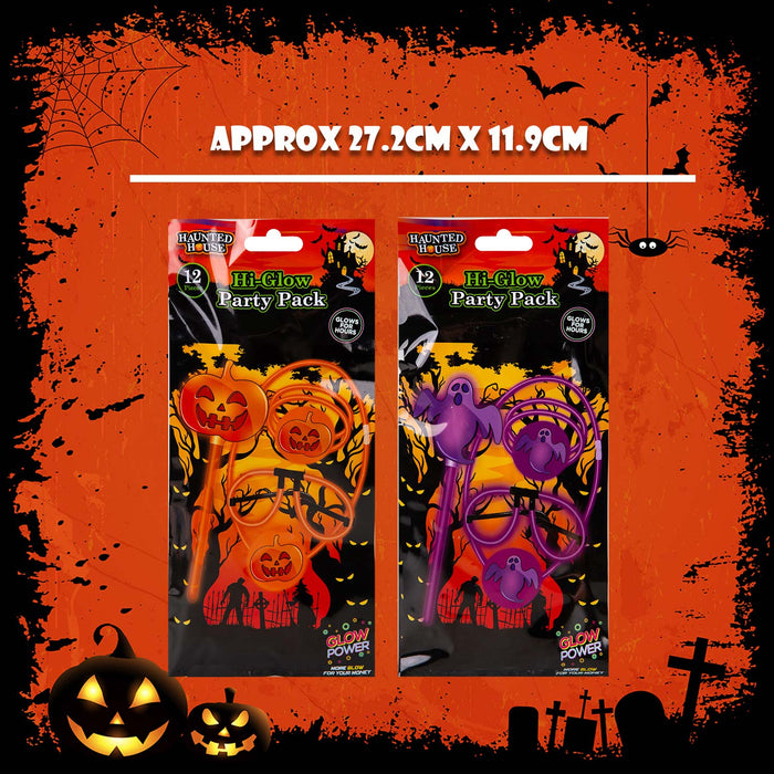 Halloween Glow Stick Pack Pumpkin-Skull-Bat-1 Piece Mystery Bag