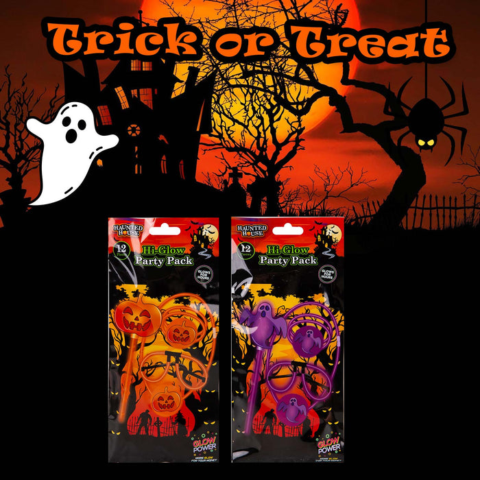 Halloween Glow Stick Pack Pumpkin-Skull-Bat-1 Piece Mystery Bag