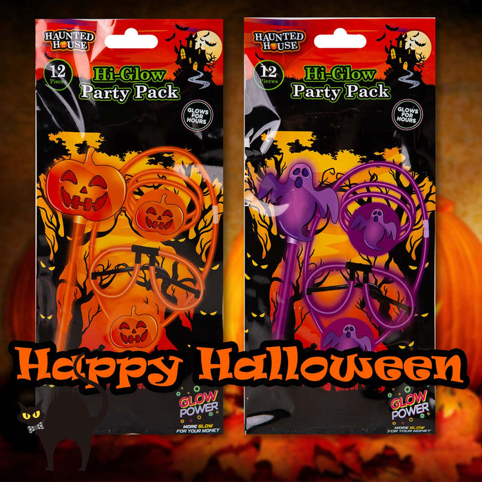 Halloween Glow Stick Pack Pumpkin-Skull-Bat-1 Piece Mystery Bag