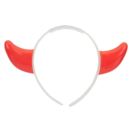 Glowing Devil Horn Headband Halloween Fancy Dress 13cm x 14cm Red X 1