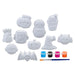 Halloween Decorations Craft Kit Pack of 10 Designs 6 x Paints, 1 x Brush  White