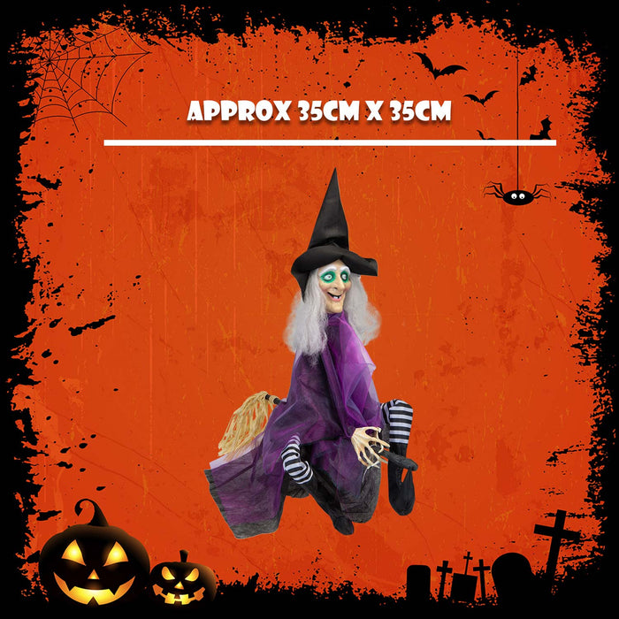 Animated Witch Halloween Kicking Leg Light Decoration Trick or Treat