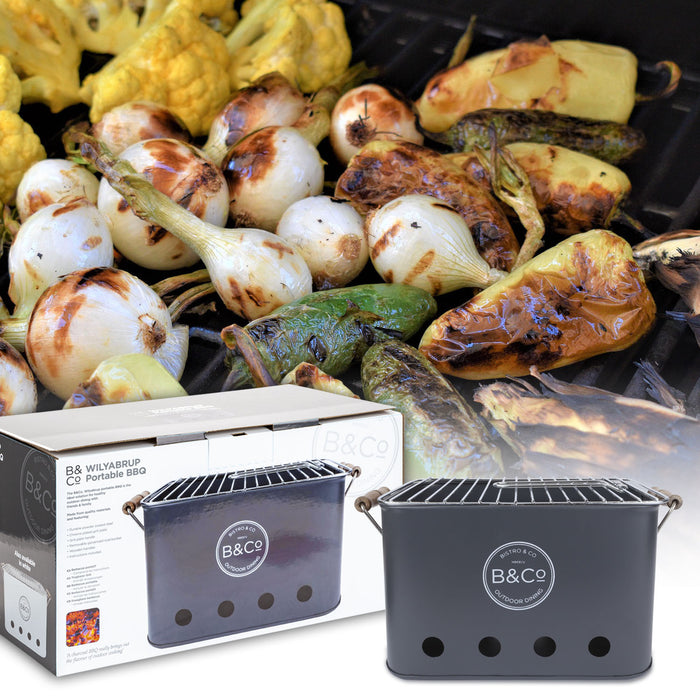 Portable Grey Rectangular BBQ