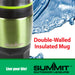 Green 400ml Travel Mug Insulated Metallic Cup - Outdoor Leisure