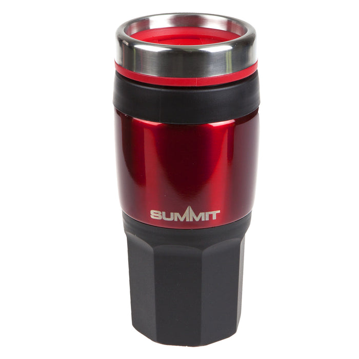 Red 400ml Travel Mug Insulated Metallic Cup - Outdoor Leisure