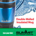 Blue 400ml Travel Mug Insulated Metallic Cup - Outdoor Leisure