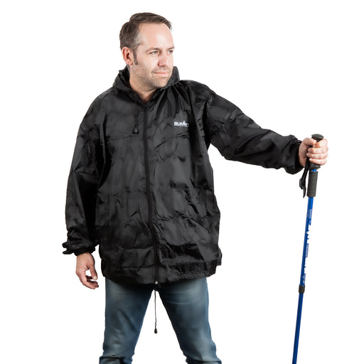 Packaway Medium Waterproof Jacket Black Coat - Outdoor Leisure