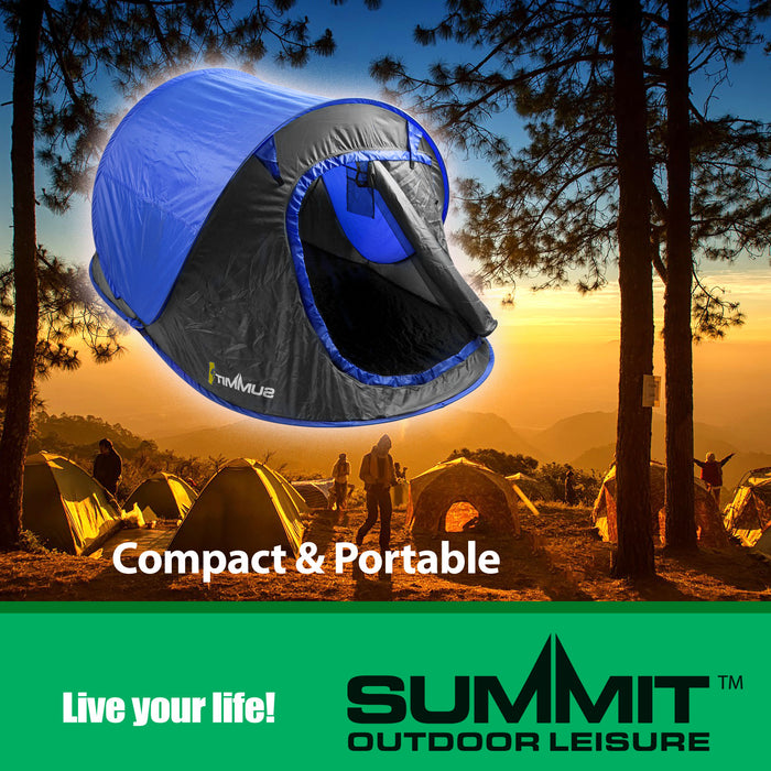 VFM/ - Blue Double Pop-Up Tent Two Person, for Camping, Holiday, Festival