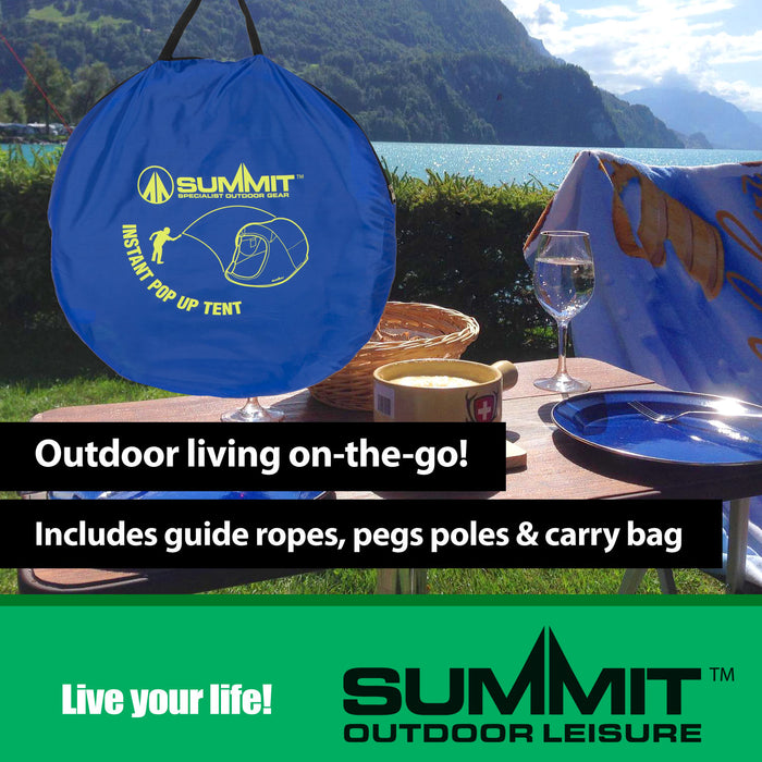 - Blue Double Pop-Up Tent Two Person, for Camping, Holiday, Festival