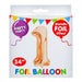 Rose Gold Foil Number 1 Balloon 34" Metallic Party Decoration