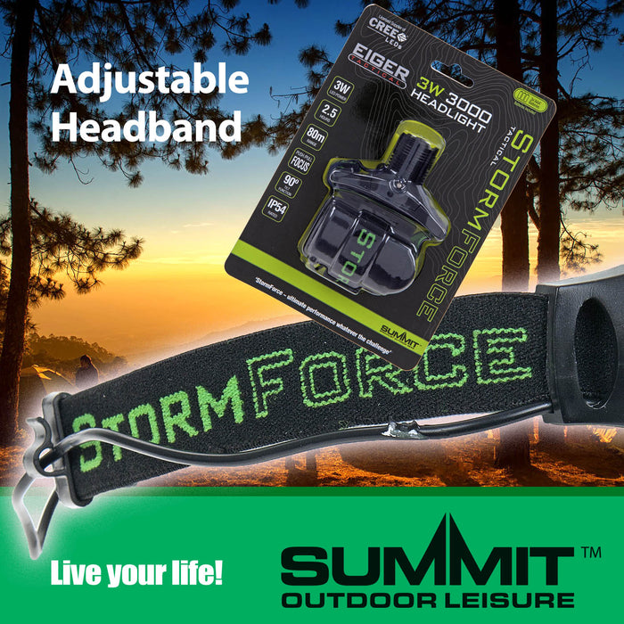 Stormforce Cree Focus Headlight Tactical 3W LED Lamp - Summit Eiger