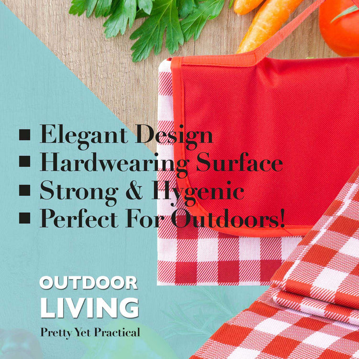 Red Oxford Picnic Blanket - Waterproof Gingham - Summit