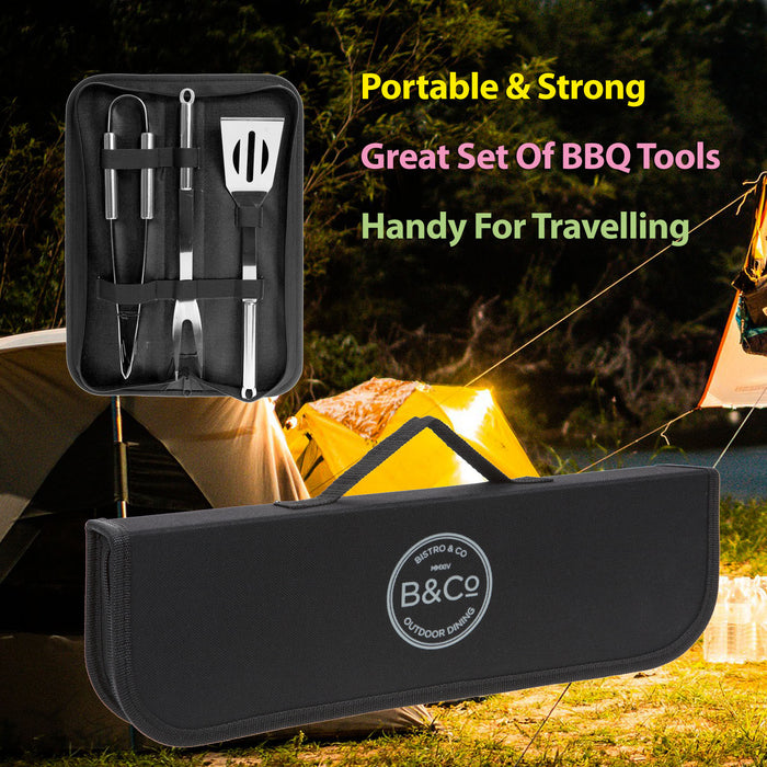 3 Piece BBQ Set With Carry Case - B&Co