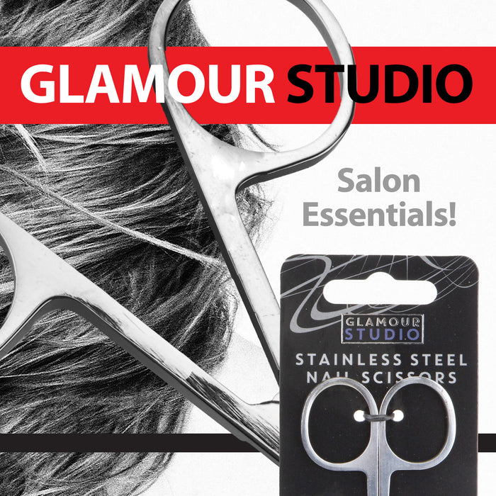 Stainless Steel Nail Scissors Sharp Curved Tip - Glamour Studio