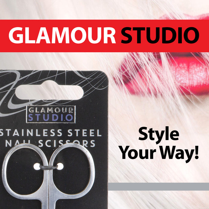 Stainless Steel Nail Scissors Sharp Curved Tip - Glamour Studio