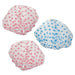 Spotty Printed Shower Caps Pink & Blue Waterproof - (3 Pack)