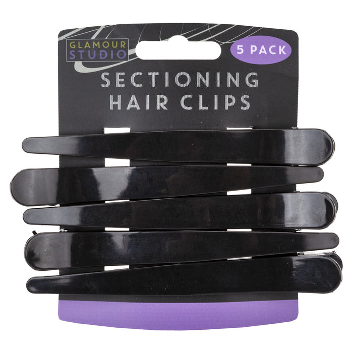 Black Hair Sectioning Clips Styling Tools- Glamour Studio (5 Pack)