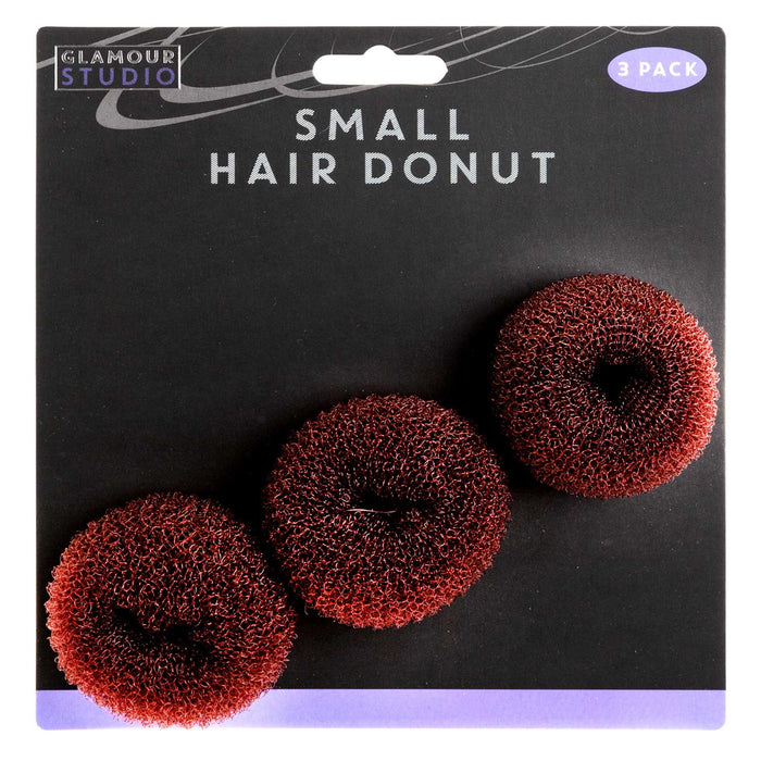 Small Brown Hair Donuts - Glamour Studio (3 Pack)