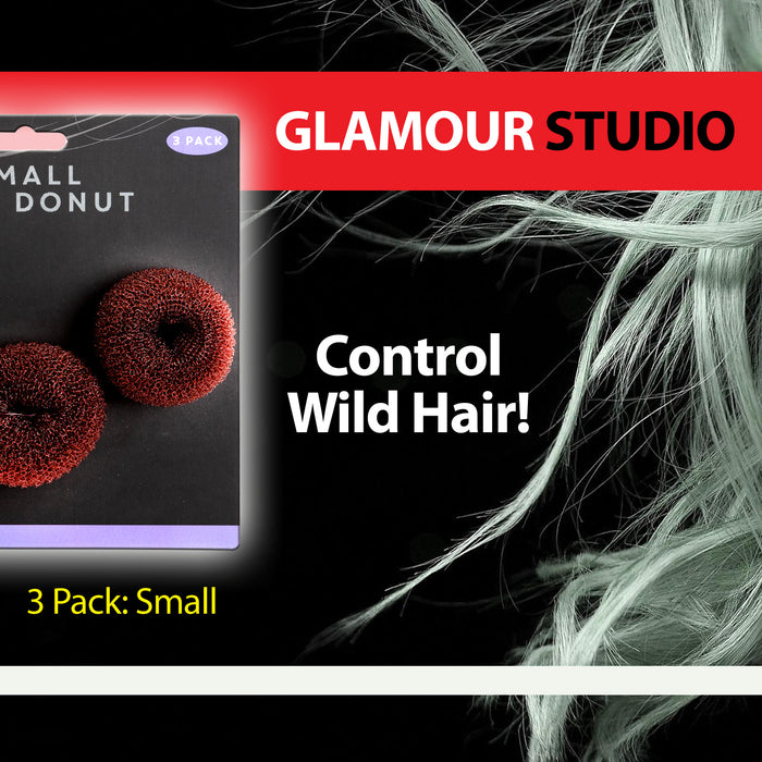 Small Brown Hair Donuts - Glamour Studio (3 Pack)