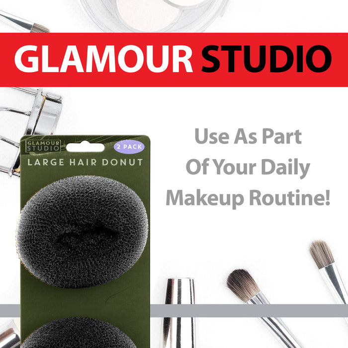 Large Black Hair Donuts - Glamour Studio (2 Pack)