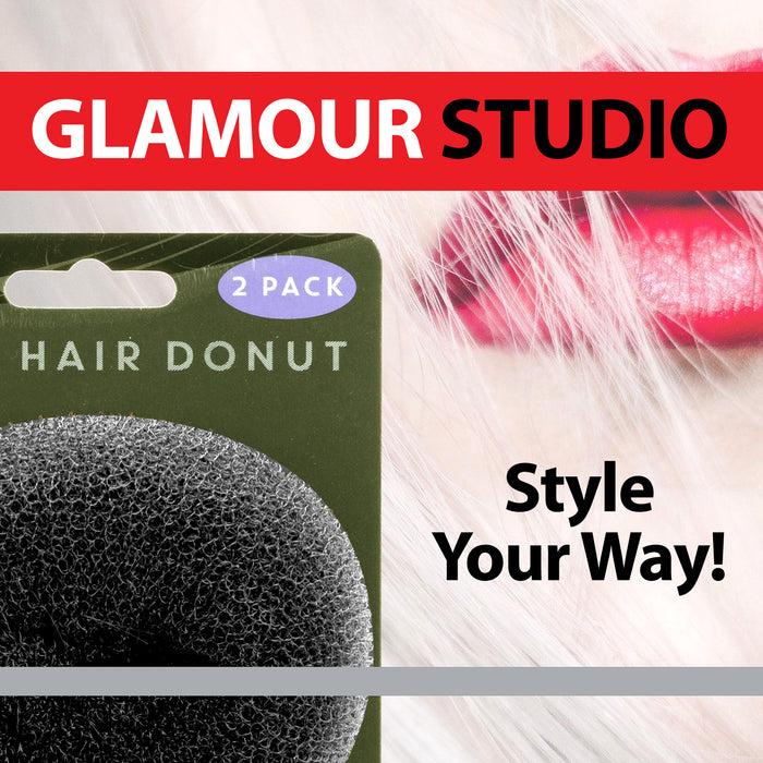 Large Black Hair Donuts - Glamour Studio (2 Pack)