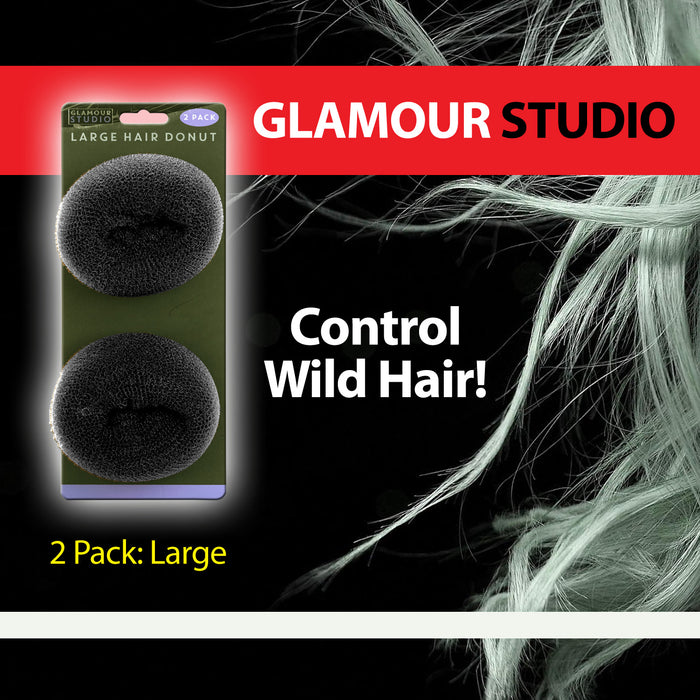 Large Black Hair Donuts - Glamour Studio (2 Pack)