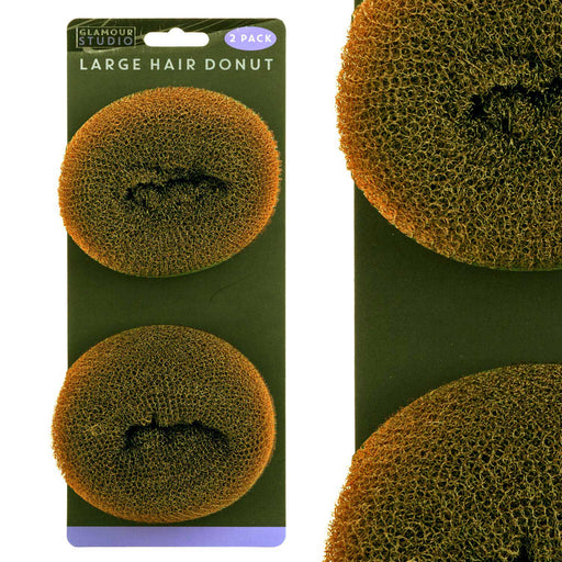 Large Brown Hair Donuts - Glamour Studio (2 Pack)