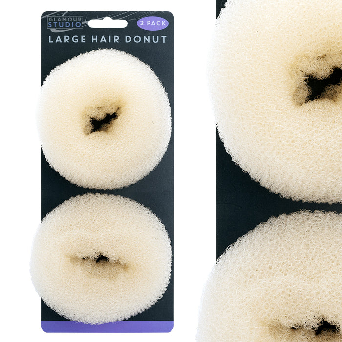 Large Cream Hair Donuts - Glamour Studio (2 Pack)