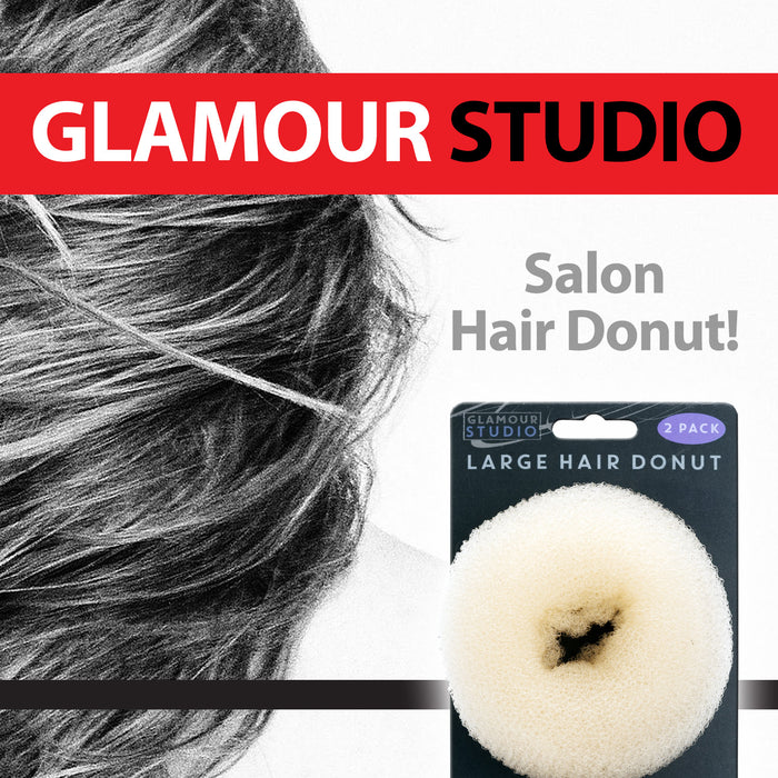 Large Cream Hair Donuts - Glamour Studio (2 Pack)