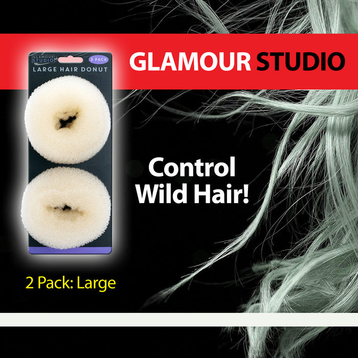 Large Cream Hair Donuts - Glamour Studio (2 Pack)