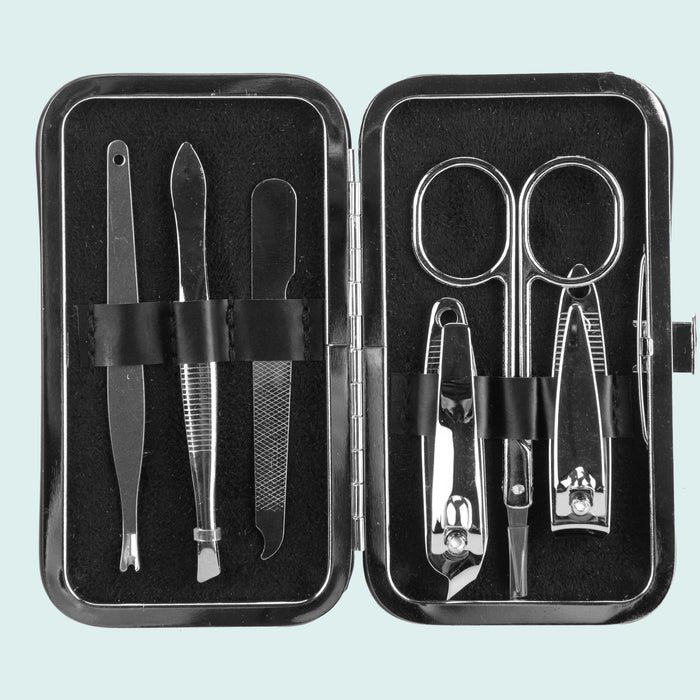 Mens Manicure Kit Case 6 Piece Stainless Steel