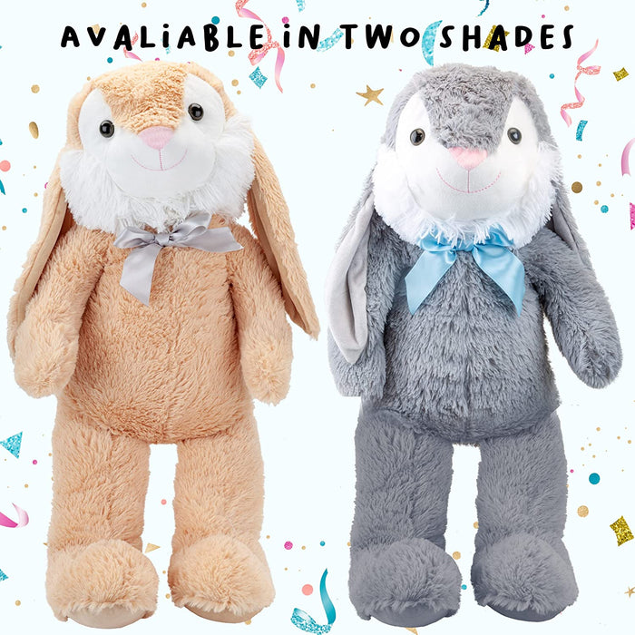 Bunny Soft Toy Plush XL Brown Grey vfm estore