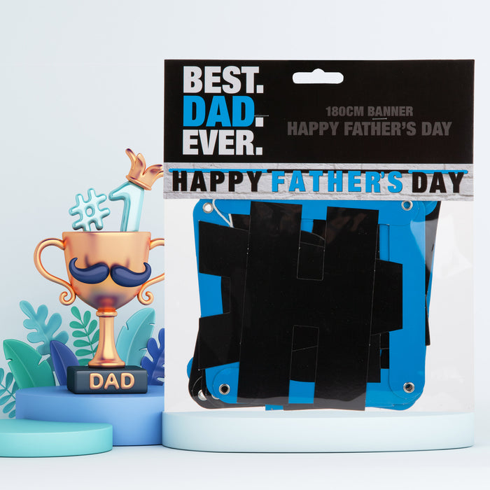 Happy Father's Day Banner - Best Dad Ever 180cm