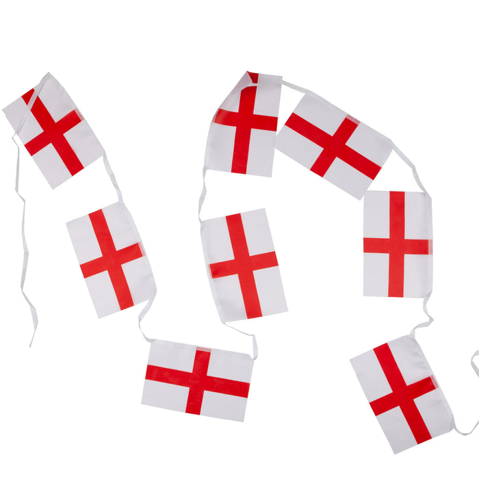 St George's 20ft Bunting 10 Flags, Euro Decorations for Football Fans