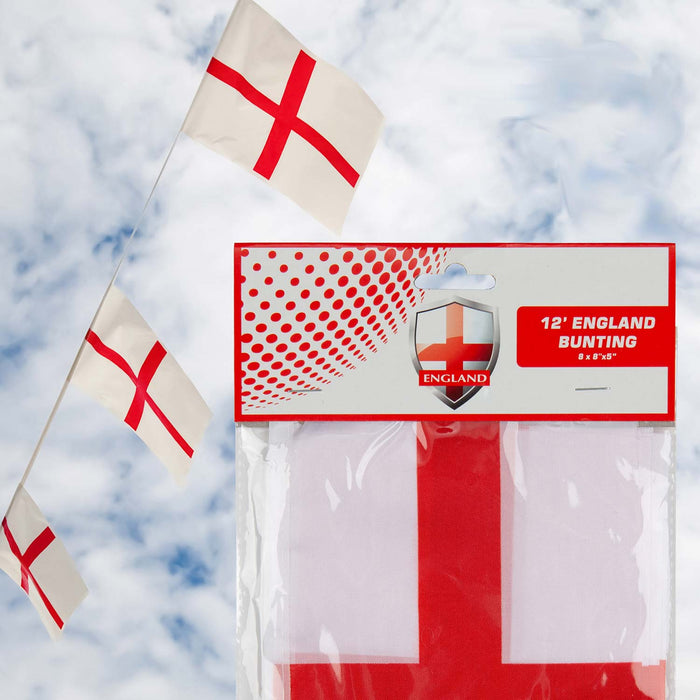 St George's 20ft Bunting 10 Flags, Euro Decorations for Football Fans