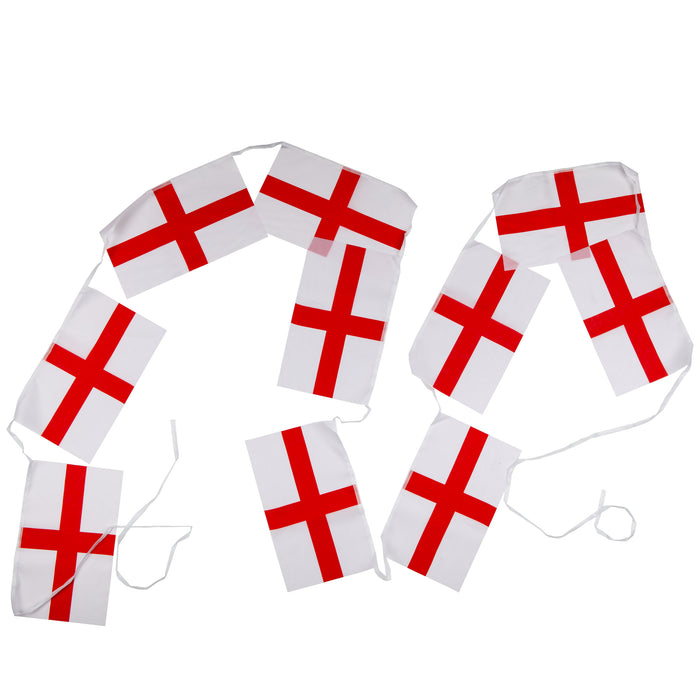 England Bunting 8 Flags - St. Georges Day, Football, Cricket or Rugby