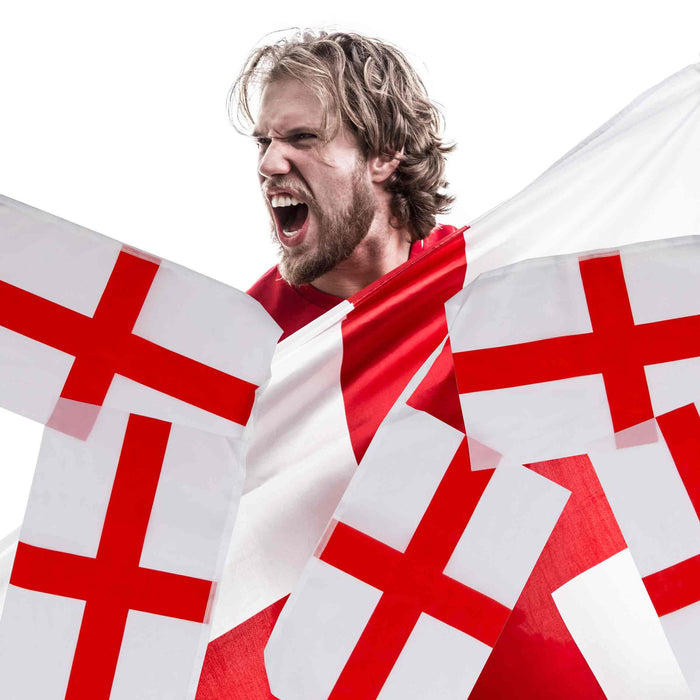 England 20ft Bunting 8 Flags - St. Georges Day, Football, Cricket or Rugby