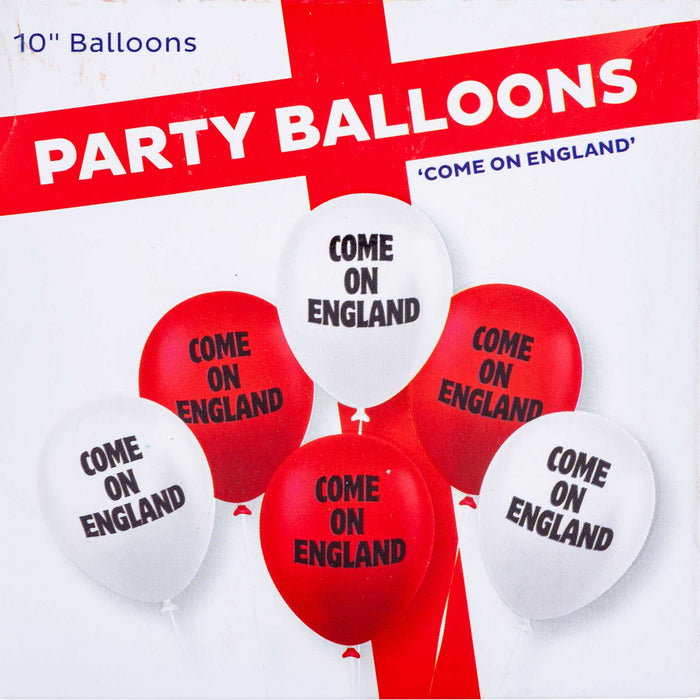 Come On England Balloons 12 Pack, Celebrations