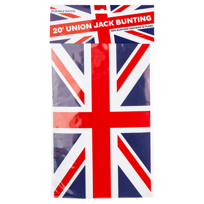 Union Jack Bunting 20ft With 12 Flags, Coronation Jubilee Sporting events