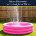 Children's pink Paddling Pool 86 x 20cm