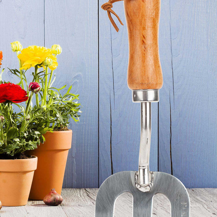 Stainless Steel Garden Fork With Wooden Handle - Roots & Shoots