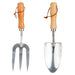 Garden Fork & Trowel Set - Stainless Steel With Wooden Handles