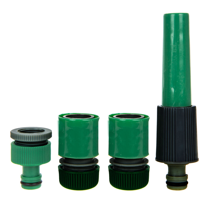 Garden Hose & Connector 4 Piece Set 30m Reinforced Pipe - Roots & Shoots