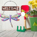 Metal Dragonfly Welcome Sign Assorted Designs Hanging Garden Decoration