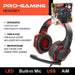 Pro Gaming LED Headset & Mic Red Light Up Speakers - Warrior World