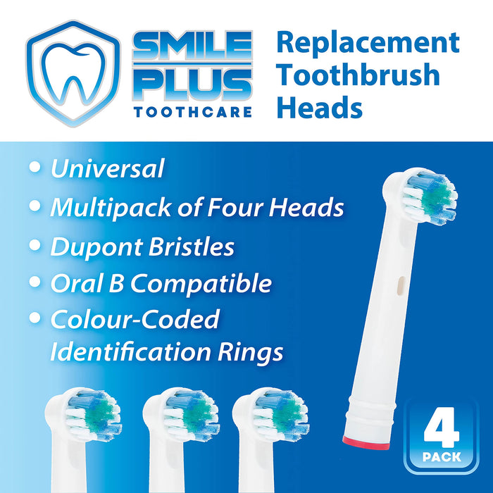 Electric Toothbrush Heads Replacement Bristle Fading Technology 4 Pack