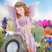 Enchanted Lilac Solar Fairy On Rock Garden Light