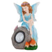 Enchanted Blue Solar Fairy On Rock Garden Light