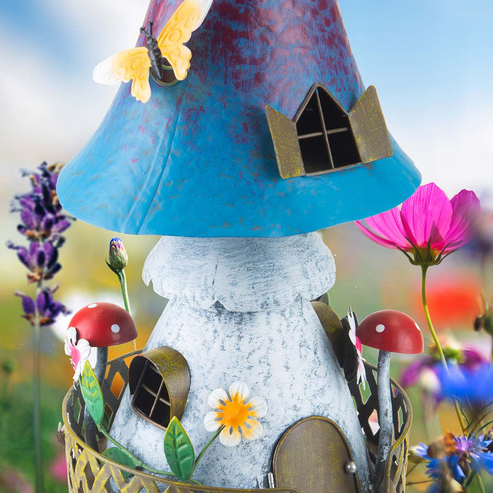 Enchanted Toadstool Fairy House - Metal Garden Ornament